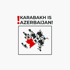 Map of Azerbaijan. Karabakh is Azerbaijan! simple design for all azeri people