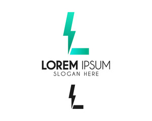 L letter logo design with lightning. Modern logo suitable for your business company or corporate identity