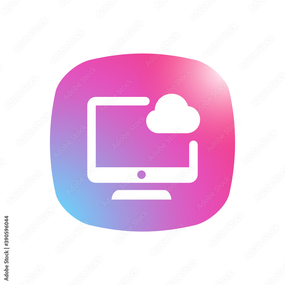 Wall mural cloud computing - mobile app icon