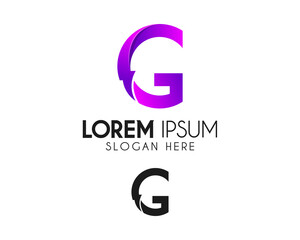 G letter logo design with lightning. Modern logo suitable for your business company or corporate identity