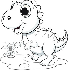 Little funny dinosaur coloring book
