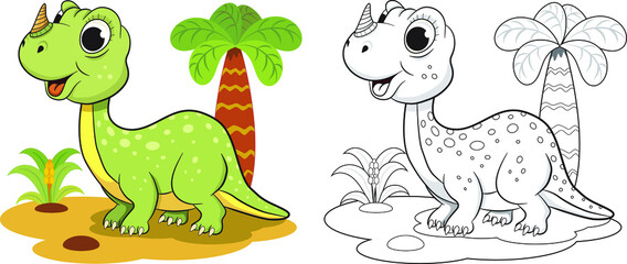 Little dinosaur coloring book for kids