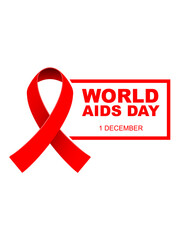 Aids Awareness Red Ribbon. World Aids Day concept. Vector EPS Illustration