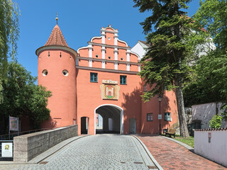 Oberes Tor (Upper Gate), also known as Rotes Tor (Red Gate) in Neuburg an der Donau, Germany. The Gate was built in 1530. © Mikhail Markovskiy