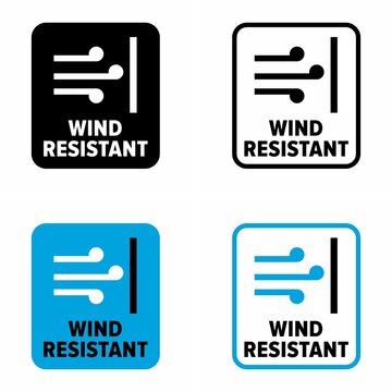 Wind resistant item and fabric property information sign Stock