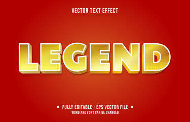 Editable text effect - legend yellow and gold color modern gradient style