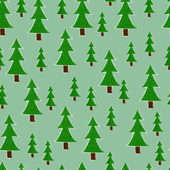 
Christmas tree seamless pattern in vector