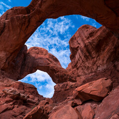 Double Arch, Arches National Park, Grand County, Utah, Usa, America