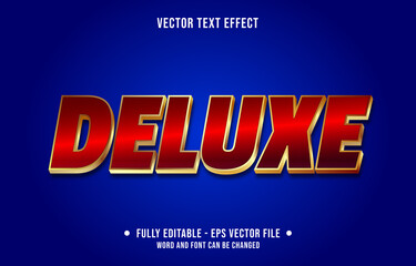 Editable text effect - deluxe red and gold color modern gradient style