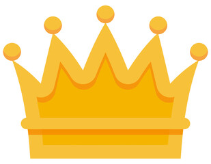 Golden king crown. Beautiful royal symbol in cartoon style.