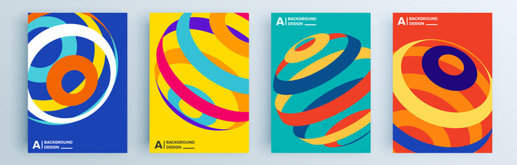 Modern abstract covers set, minimal covers design. Colorful geometric background, vector illustration.
