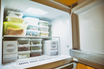 Deep Freeze Interior With Stacked Frozen Foods