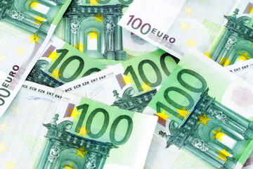 One hundred Euro banknotes.
