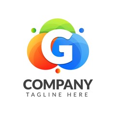 Fototapeta premium Letter g logo with colorful background, letter combination logo design for creative industry, web, business and company. Vector illustrations