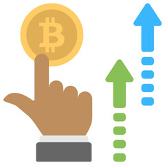 
A male avatar and a bitcoin inside gear wheel symbolising the concept of bitcoin mining 
