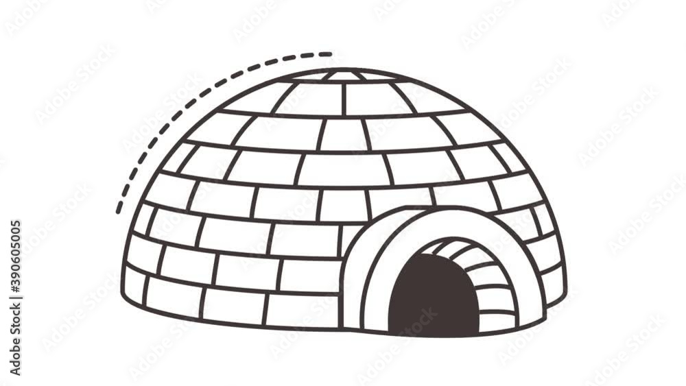 Poster igloo eskimo icon animation. motion set of best icons and then each objects is shown separately