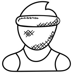 
An athlete avatar doodle showing a sportsman with cap and sports outfit. 
