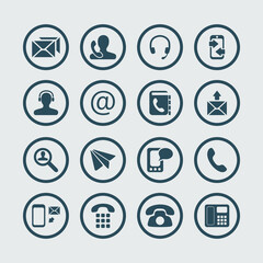 Popular set of office vector icons colorful and black and white