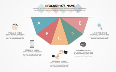 Five options infographic template for business presentation.