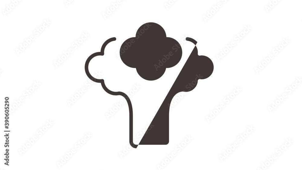 Poster broccoli cabbage icon animation. motion set of best icons and then each objects is shown separately