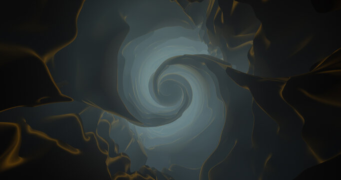 Abstract Tunnel Journey 3D Illustration Render. Smooth High Quality CG Render.