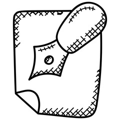 
A paper document with a pen symbolizing idea of statement. 
