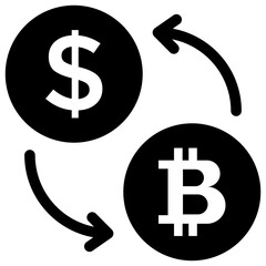 

Conversion of  bitcoin to dollar money illustrating exchange bitcoin concept 
