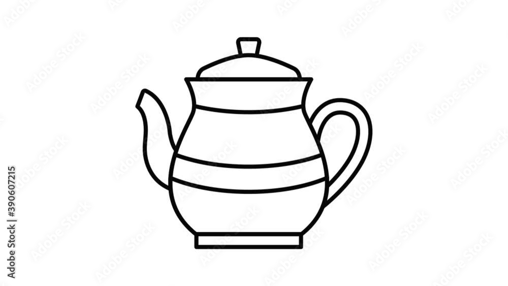 Aufkleber teapot icon animation. motion set of best icons and then each objects is shown separately