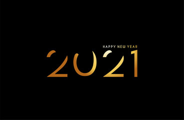 Happy New Year 2021 Text Typography Design Patter, Vector illustration.