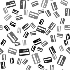 Black Credit card icon isolated seamless pattern on white background. Online payment. Cash withdrawal. Financial operations. Shopping sign. Vector.