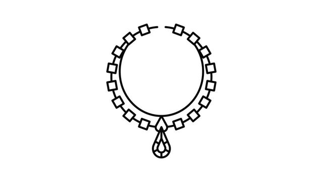 Necklace jewelry icon animation. Motion set of best icons and then each objects is shown separately