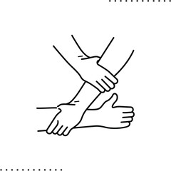 Obraz premium support hands vector icon in outlines