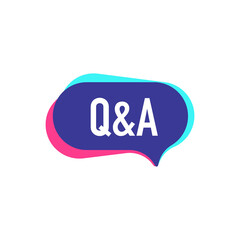 Q&A. Vector badge illustration