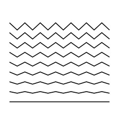 Wave set in abstract style. Vector