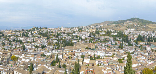 Fototapeta na wymiar Albaicin neighborhood seen from the Alhambra