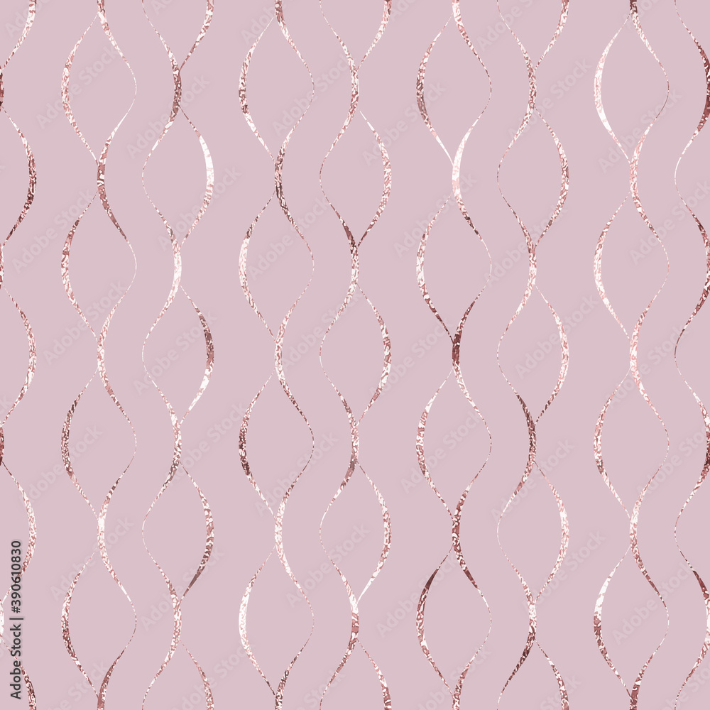 Aufkleber vector seamless pattern. vertical line. wavy stripes. rose gold background. modern stylish texture. 