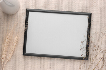 Empty frame white background copy space