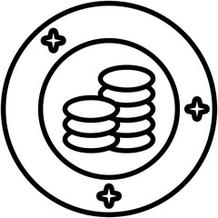 
Pile of bitcoins flat icon design 
