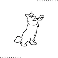 playful Birman cat standing on,   vector icon in outlines