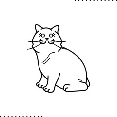 Cymrics cat breed vector icon in outlines