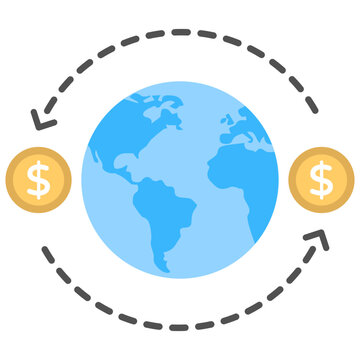 
Global Exchange Representation Via Dollar Exchanging Arrows Refers To Foreign Exchange 
