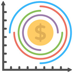 
Flat icon design of money growth
