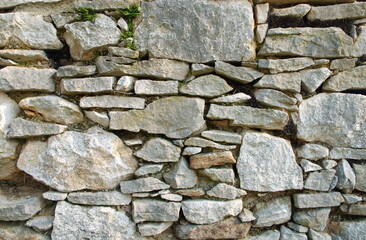 Old ancient Grunge wall stone background textures, rock background. Real stone wall surface, ancient vintage texture background.	