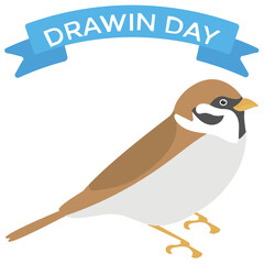 
An evolved sparrow depicting the evolution theory celebration of darwin day
