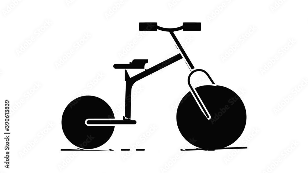Poster tricycle icon animation. motion set of best icons and then each objects is shown separately