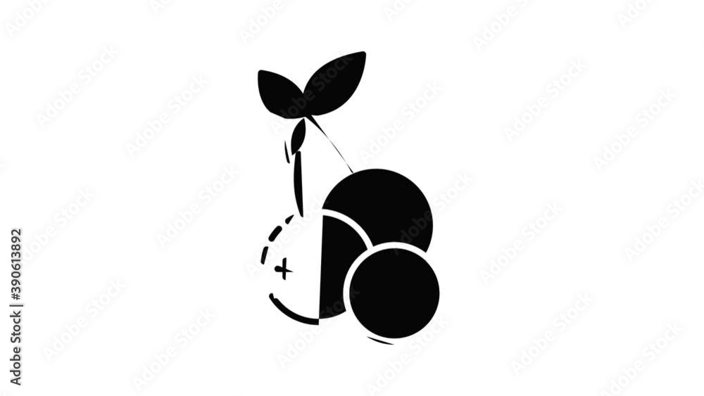 Poster bilberry icon animation. motion set of best icons and then each objects is shown separately
