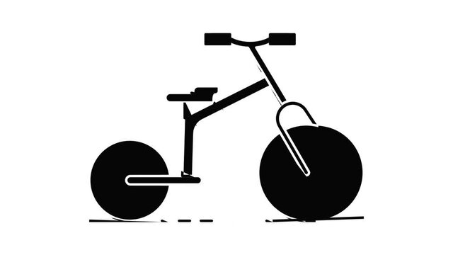 Tricycle icon animation. Motion set of best icons and then each objects is shown separately