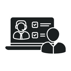 Online consulting icon. online phone medical help for health consultation, emergency telephone. Telemedicine. Solid or glyph pictogram style. Vector illustration. Design on white background. EPS 10