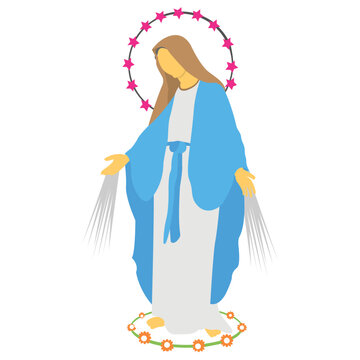 virgin mary blue robe halo clip art preview