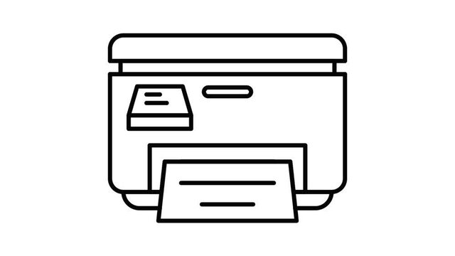Printer icon animation. Motion set of best icons and then each objects is shown separately